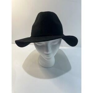 New J.Crew 100% Wool Black Hat Medium/Large Womens Boho Classic‎ Style Floppy